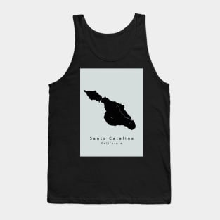 Santa Catalina California Island Map dark Tank Top